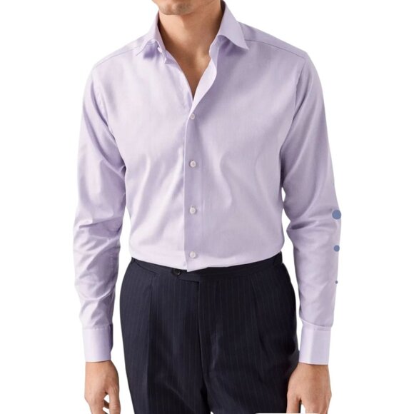 Eton Mens‎ Contemporary Fit Dress Shirt Size 18.5/47 Lavendar 100% Cotton NWD - Picture 2 of 11